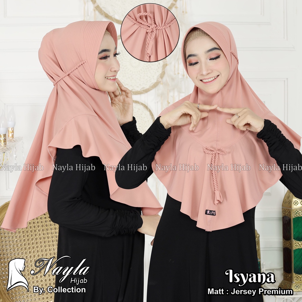 Kerudung Instan Tali Kepang Isyana Hijab Instan Jersey Airis Jilbab Terbaru Nayla Hija'b