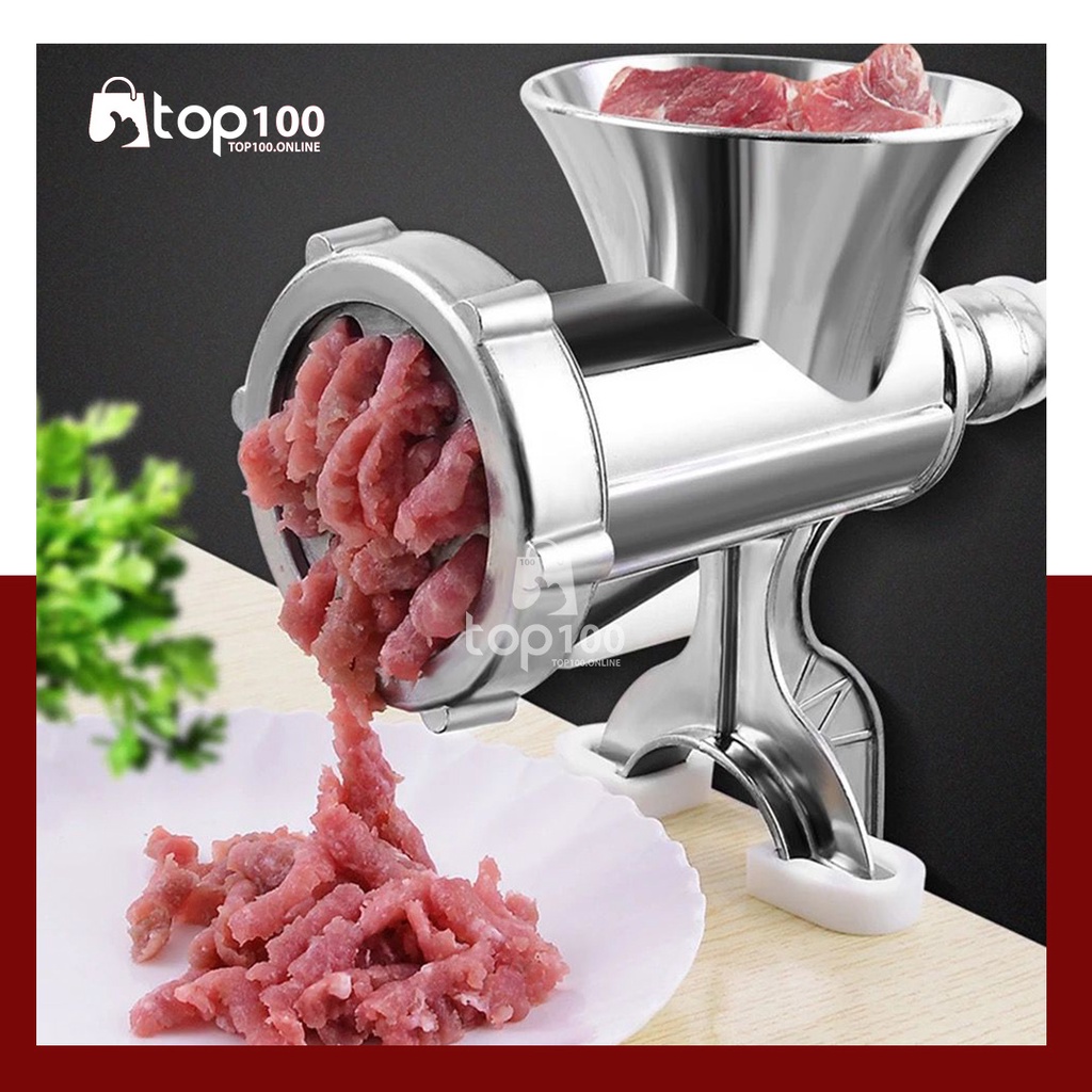 Top100 - Gilingan Daging Stainless Steel Penggiling Daging Gilingan Kacang Manual Aluminium Meat Min