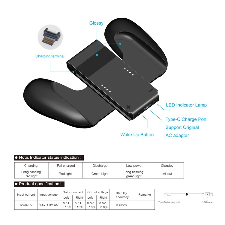 DOBE TNS-880 - Charging Grip for N-Switch Joy-Pad - Non Battery