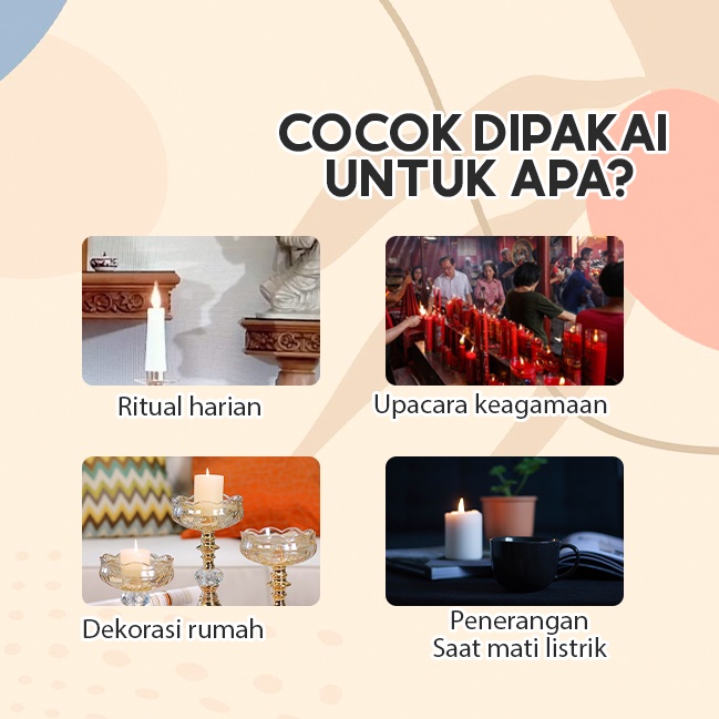 Lilin Puja Sembahyang Waisak Pancawarna 5 Warna 1/2 Kati 5 in 1