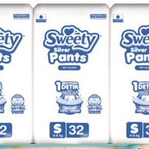sweety silver pants S kemasan e-commerce 32 pcs