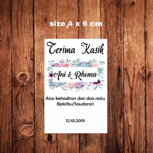 

Tag souvenir ucapan terimakasih pernikahan