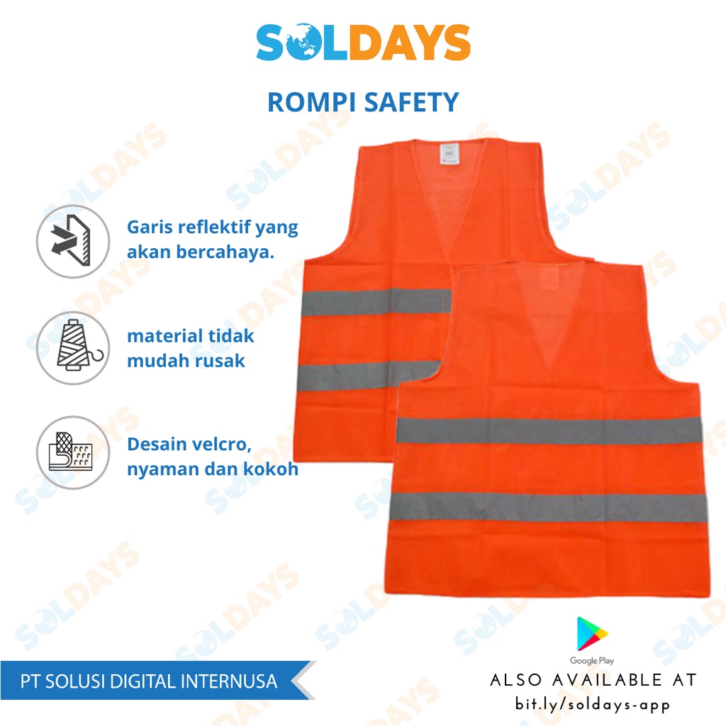 Rompi Safety Jaring Proyek / Rompi Scotlight Proyek Orange