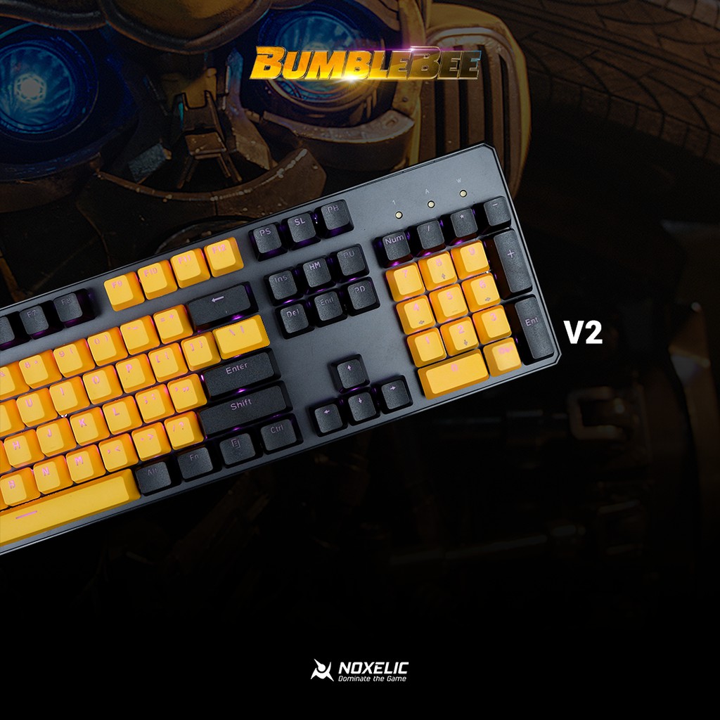 Noxelic Keycaps PBT Bumblebee Edition - Double Shot 104 Keyset Custom