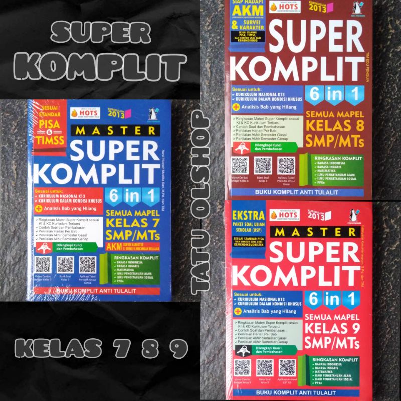 Buku Super Komplit 6in1 Semua Mapel Kelas 7 8 9 VII VIII IX 1 2 3 SMP/MTs Kurikulum 2013 Original