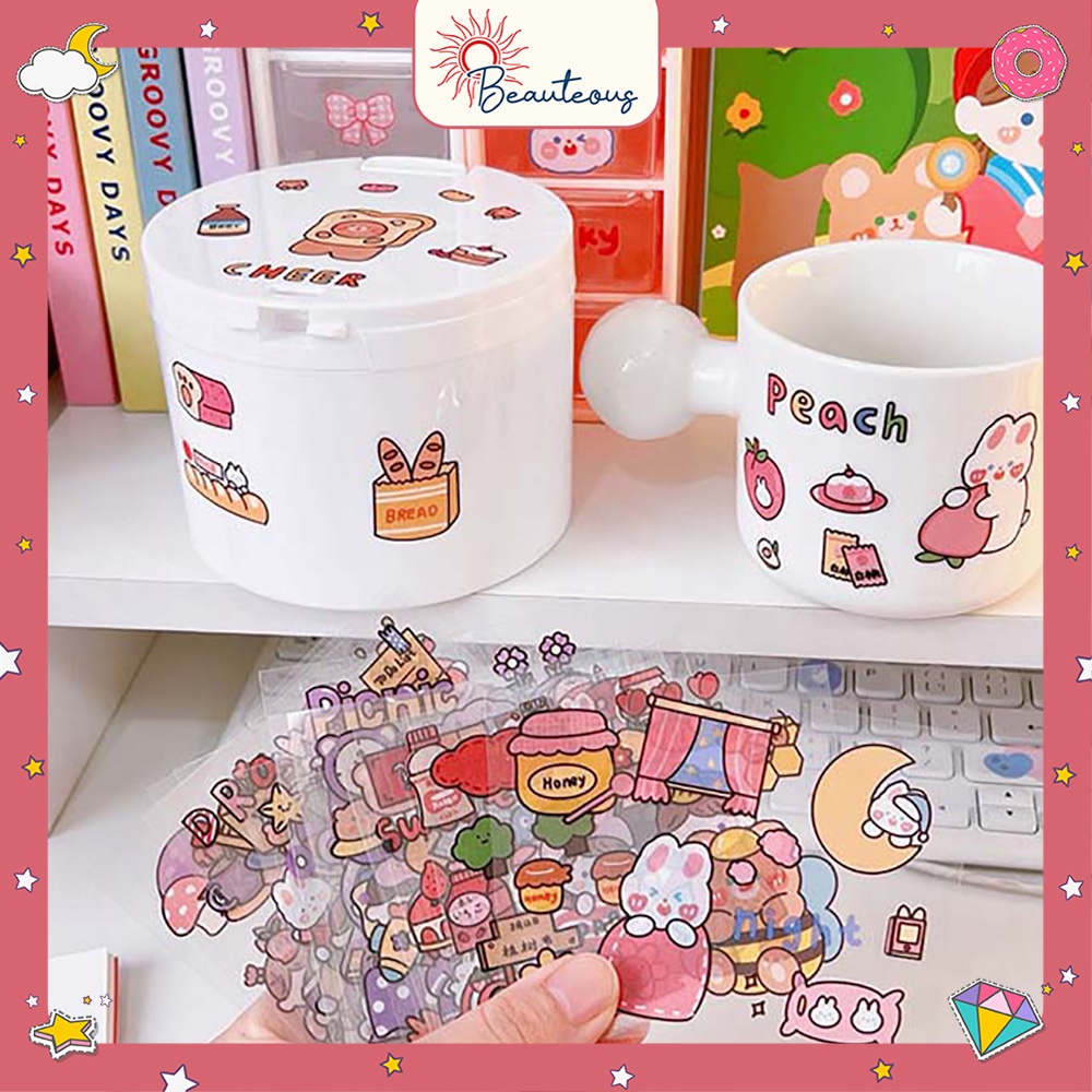 Stiker DIY Lucu Cute Aesthetic Sticker Tumblr Hiasan BukuScrapbook Diary