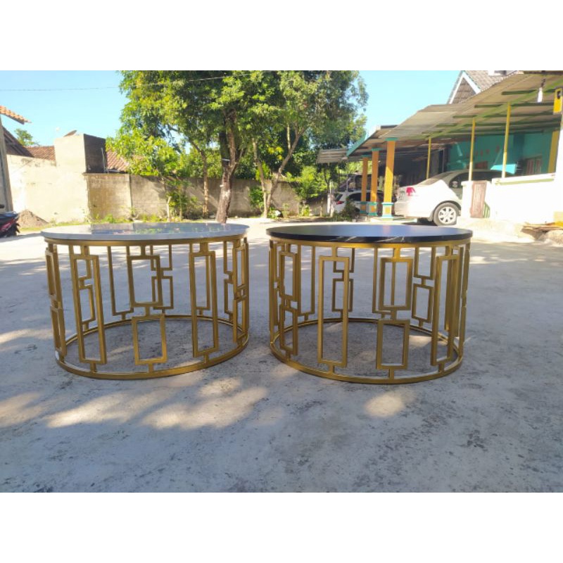 MEJA TAMU BULAT MEJA BESI INDUSTRIAL MEJA CAFE FURNITURE BESI CUSTOM