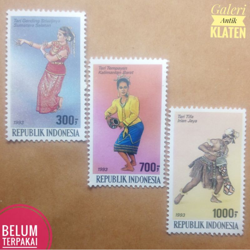 

(3v) Set Pecahan Lengkap Perangko seri Kebudayaan Indonesia tahun 1993 paket prangko lama Filateli