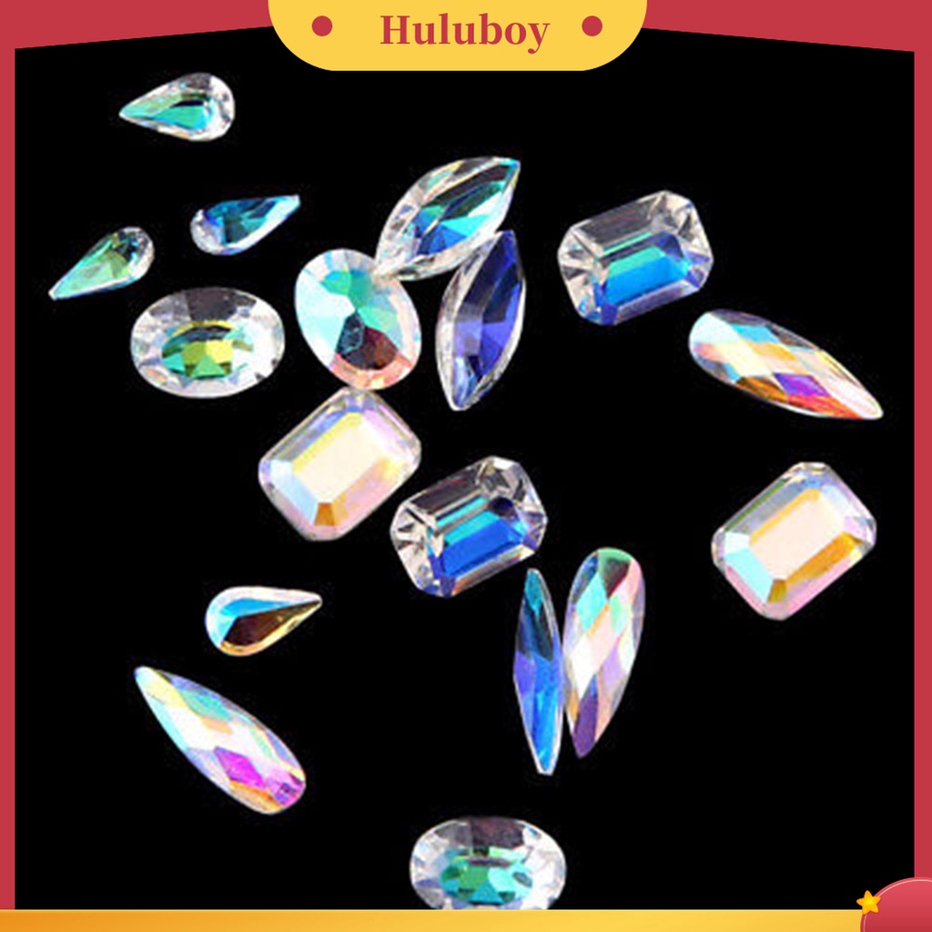 Huluboy Huluboy♡ 12 Kotak Stiker Kuku 3D Aneka Ukuran Warna Warni Untuk Nail Art