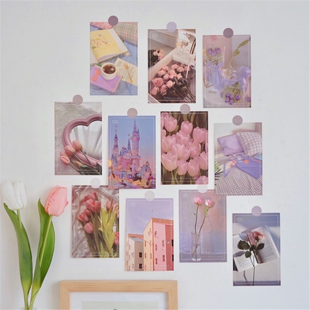 【COD Tangding】30pcs/set Art Simple Small Fresh Card Postcards Wall Decoration Wall Paste Photo Background Props