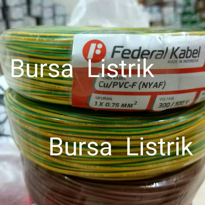 Kabel Roll - Kabel Serabut Nyaf 1 X 0.75 Mm Kuning Hijau Grounding Roll An 100M