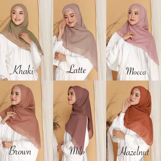 Jual Jilbab Murah Hijab pollycotton BELLA SQUARE Kerudung Bela Polos