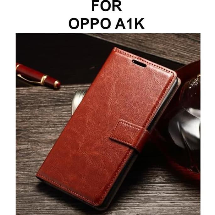 CASE OPPO A1K SOFTCASE CASING LEATHER DOMPET KULIT FLIP COVER WALLET