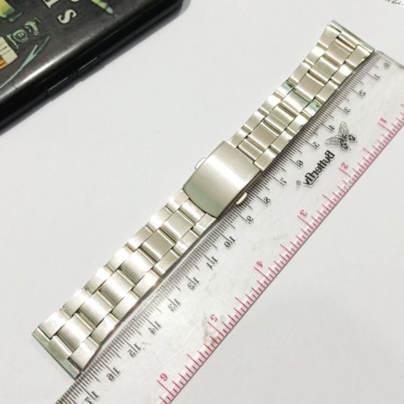 tali jam tangan Rante murah silver ukuran 12 mm 14 mm 16 mm 18 mm 20mm 22 mm 24 mm 26 mm strap jam tangan rantai stenlis murah