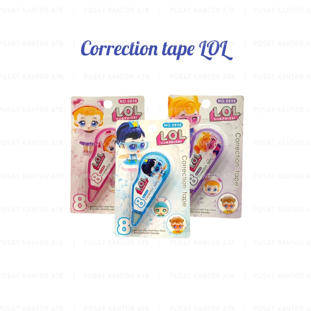 

Correction Tape Impor LOL Tebal Tip (5 mm x 3 meter) Motif Girls Doll Tipex Kertas Jual Satuan