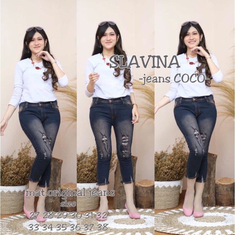 SLAVINA JEANS COCO | 7/9 JEANS SOBEK TIDAK TEMBUS | PDK 7/9