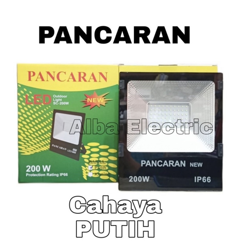 Lampu Sorot LED 200 Watt PUTIH PANCARAN IP 66 Lampu Tembak LED 200 Watt 60 Mata Lampu