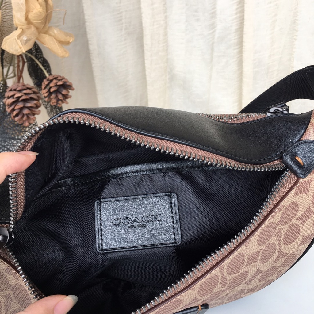 [Instant/Same Day]  40345  coach men's pockets Inclined shoulder bag Chest package  yaobao