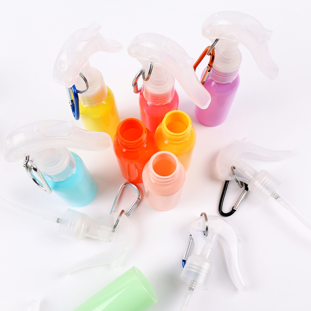 Botol Semprot Pembersih Tangan Isi Ulang Bahan Plastik Warna-Warni Ukuran 60ml Dengan Kait