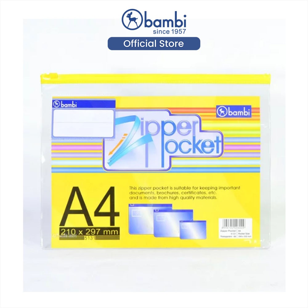 

Bambi Organizer Map Dokumen A4 Zipper Pocket Include Zip Lock Tipe 5131 Original