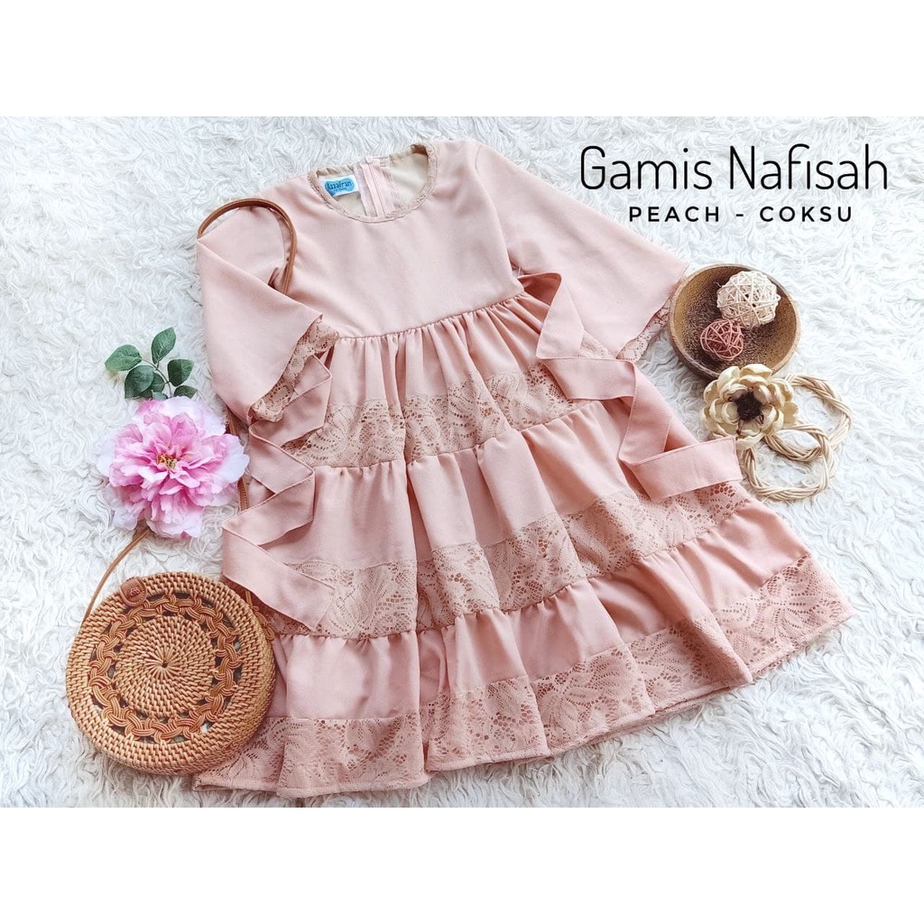 GAMIS NAFISAH COKLAT SUSU / GAMIS CANTIK WARNA COKSU