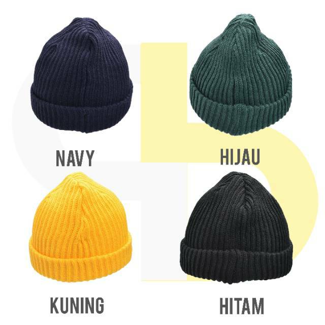 Kupluk Polos Beanie hat Pendek Tebal short Beanie Polos Pria dan Wanita