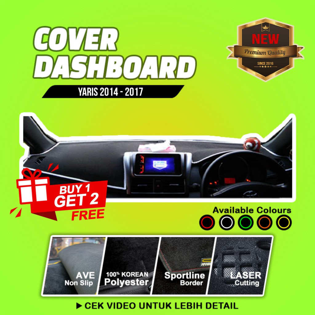 Cover Aksesoris Dashboard Mobil Toyota Yaris 2014 - 2017