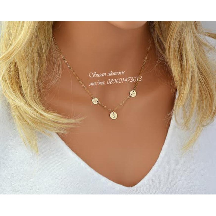[NEWARRIVAL] KALUNG/LIONTIN GOLD TRIPLE INISIAL BAR LAPIS EMAS ASLI 24 KARAT