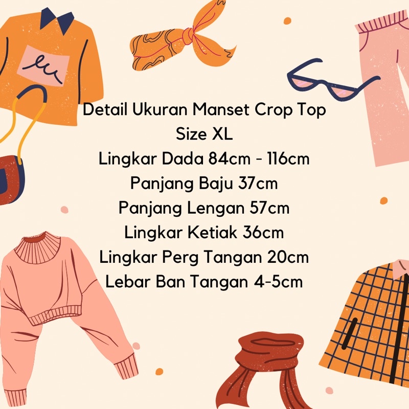 Manset Crop Top Bahan Rayon Size XL