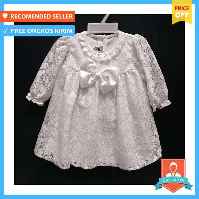 dress bayi lengan panjang putih - baju & sepatu bayi - baju bayi perempuan