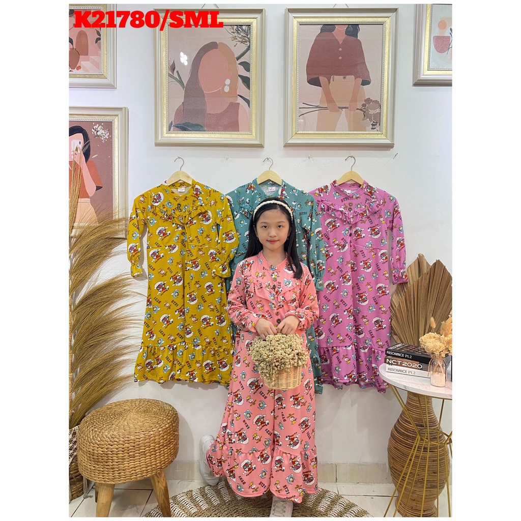 GAMIS ANAK PEREMPUAN 6-10 TAHUN BAHAN VOXY PREMIUM GAMIS LATIN FASHION ANAK TANGGUNG