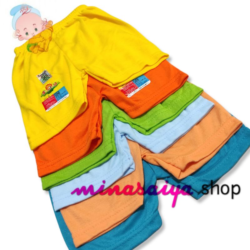 SAMLEO 3 pcs dan 6 pcs Celana Pendek Bayi SNI Polos Warna Uk. S - XL