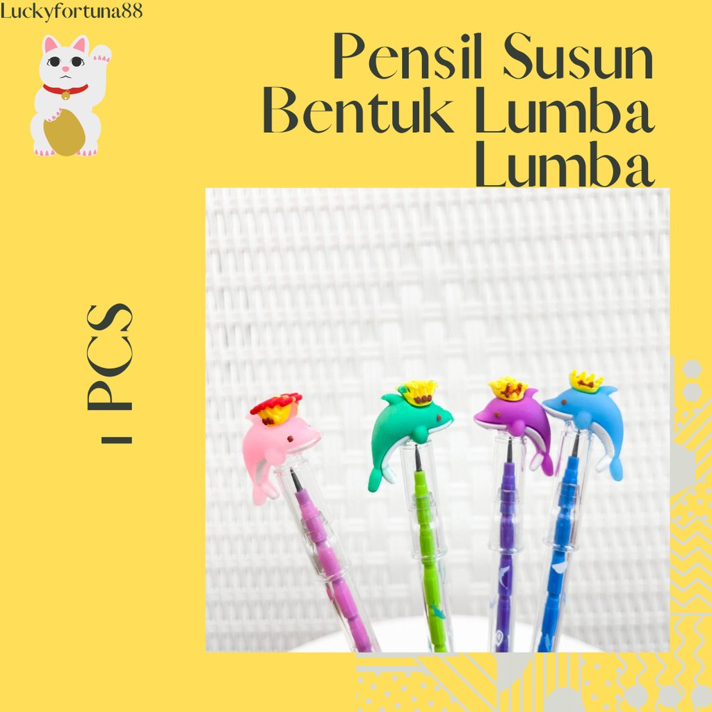 

[LuckyFortuna88] pensil susun bentuk lumba-lumba pencil susun bentuk lumba-lumba alat tulis sekolah murah lucu unik kado