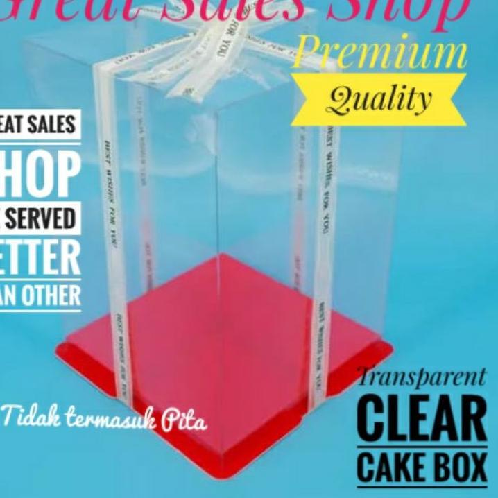 

New - Cake Box Clear Dus Kue Bening Kotak kue Tutup Transparan Mika PET P30 x L30 CM ,,