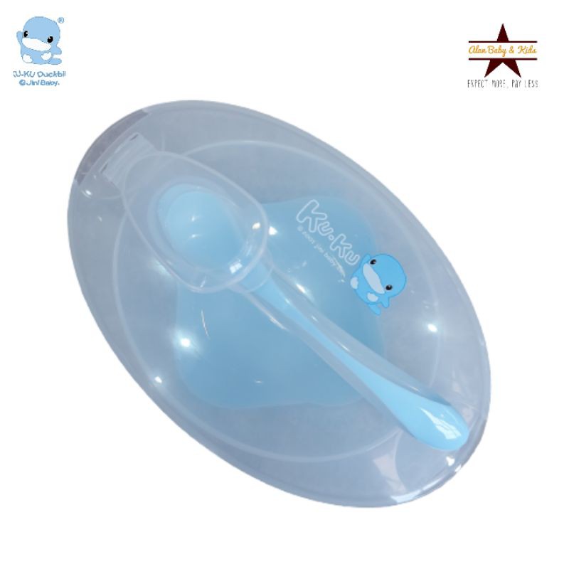 Ku.Ku Duckbill Suction Bowl With Spoon KU5395 - Peralatan Makan Bayi