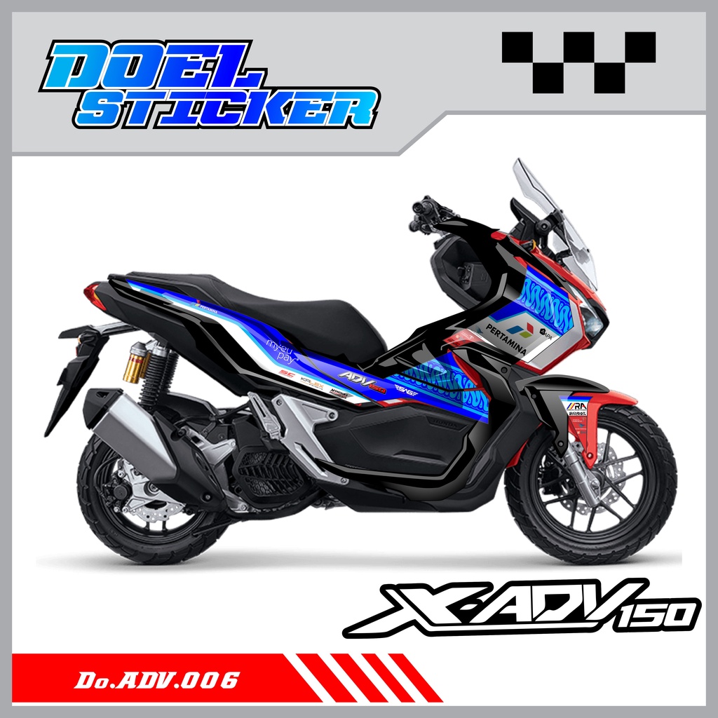 STICKER STRIPING ADV 150 - STICKER STRIPING LIST VARIASI HOLOGRAM , CROME ADV 150 DOEL 006