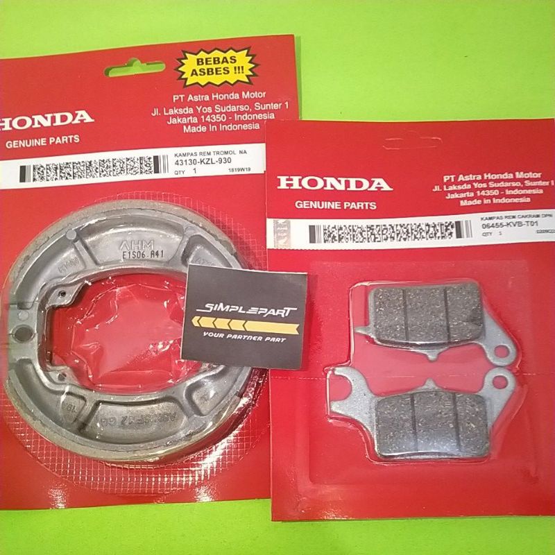 Kampas rem depan belakang Vario beat karbu Scoopy Scoopy fi beat fi beat esp beat pop beat street