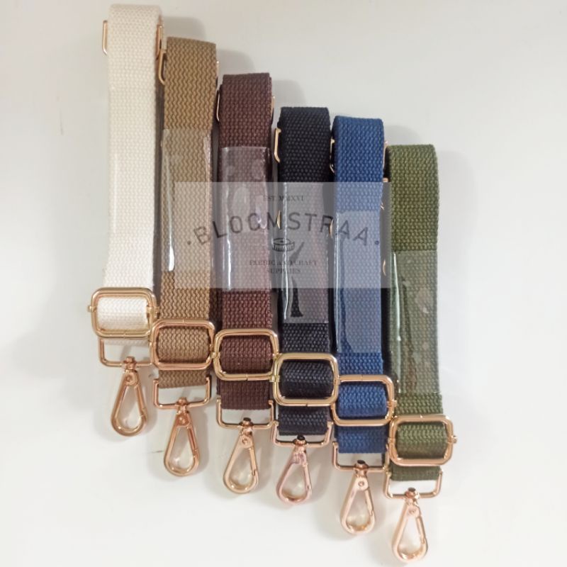 Bag Strap Cotton 25mm GOLD Tali Selempang Tas Bag Straps Besi EMAS