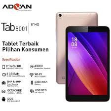 ADVAN TABLET G-TAB 8001 8inc [Octa-core/3GB/32GB] GARANSI RESMI 1 TAHUN