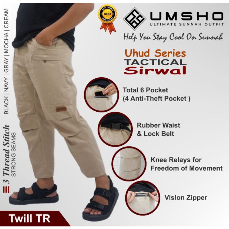 celana sirwal cargo Uhud series by umsho ultimate Sunnah outfit