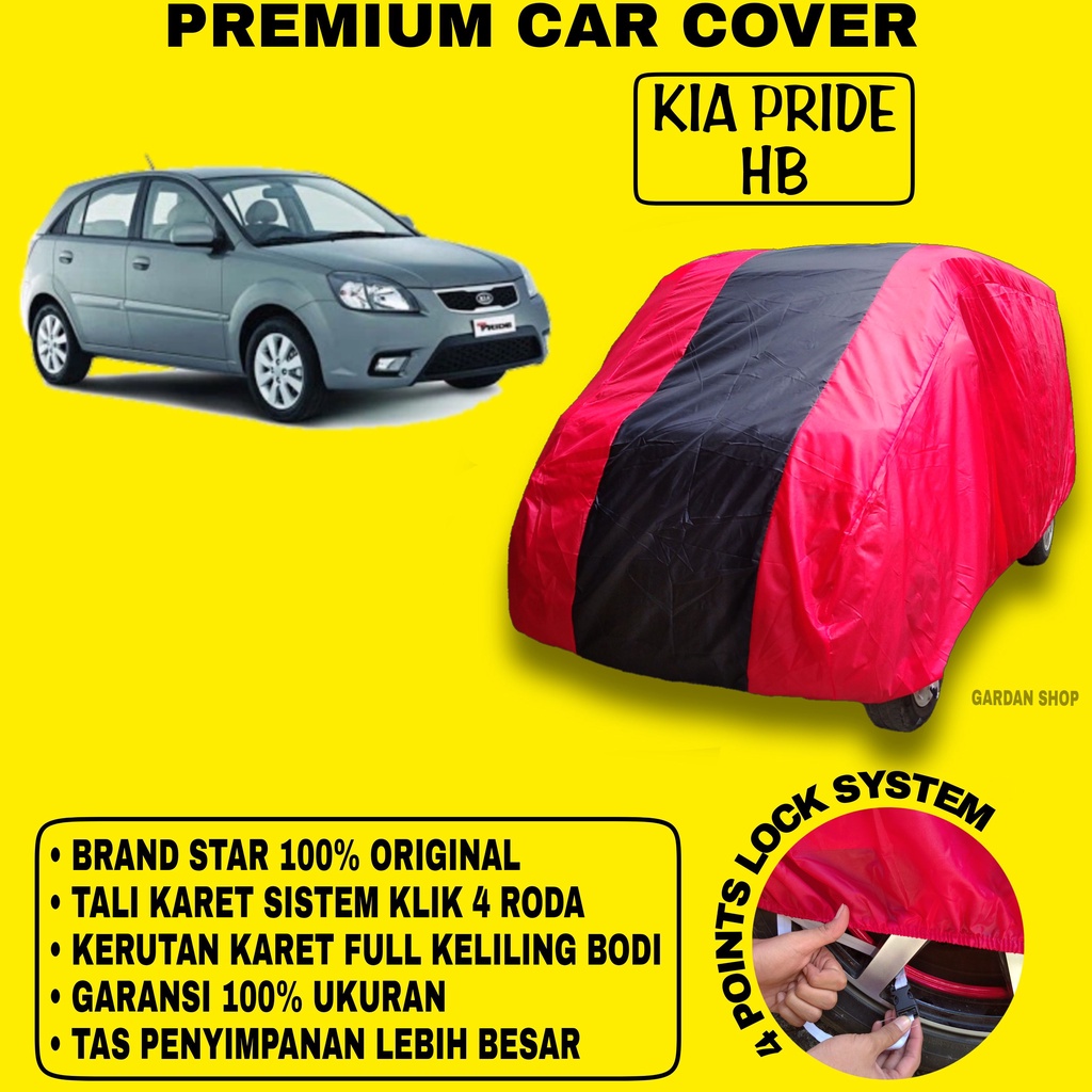 Body Cover KIA PRIDE HB MERAH HITAM Penutup Bodi Mobil Kia Pride Hb Waterproof PREMIUM