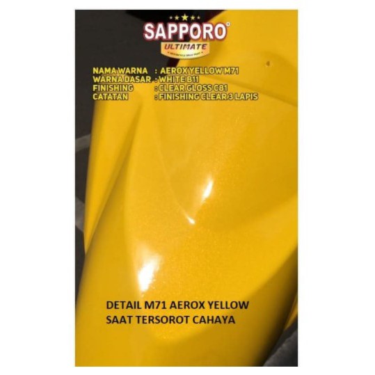 Cat Semprot Sapporo Ultimate M71 Aerox Yellow / Sapporo Spray / Pilok / Pylox