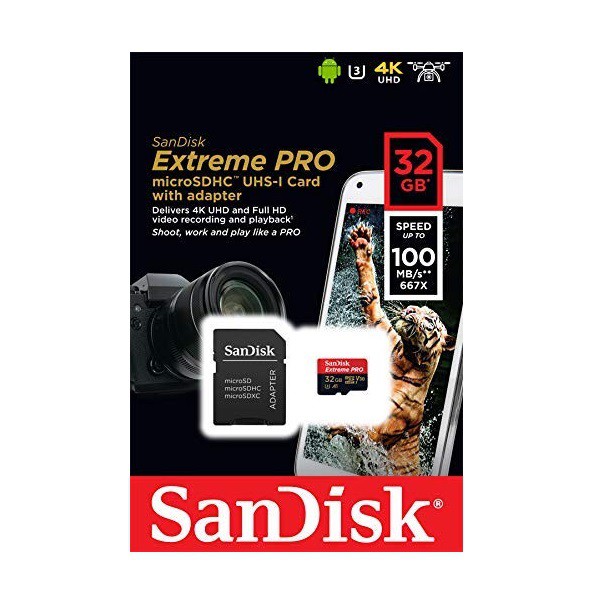 Memory Card | Micro SD 32GB SanDisk Extreme Pro up to 100Mbps U3 A1 V30 - Garansi Resmi Lifetime