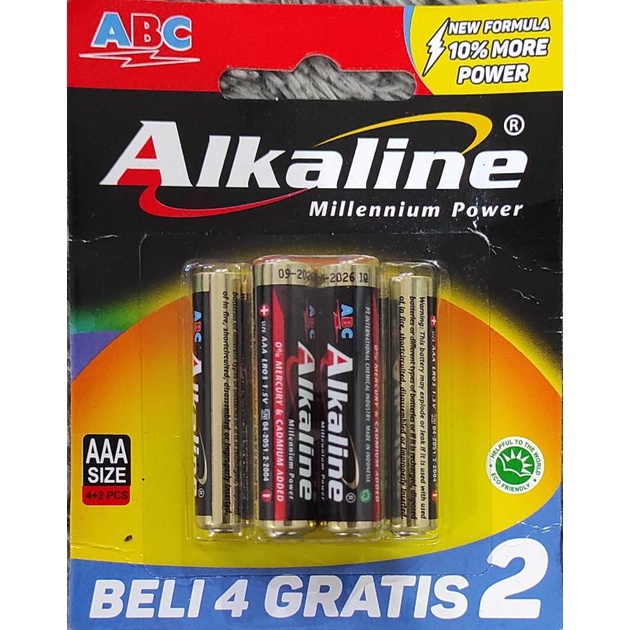 Baterai Alkaline AAA / batu batre Alkaline AAA / ABC Alkaline AAA isi 6 pcs / AAA / baterai / batter
