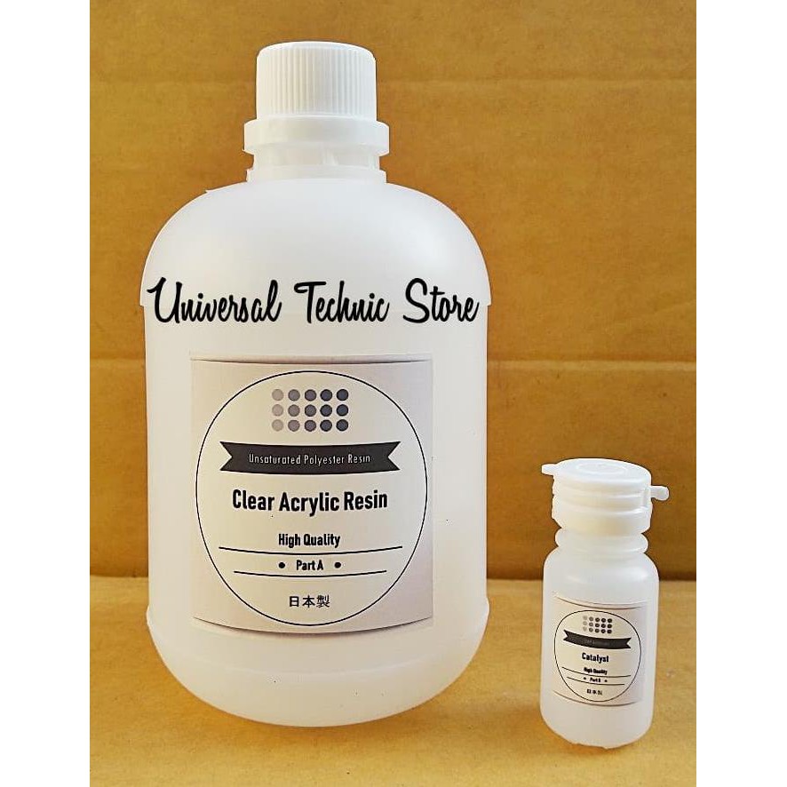 

Paket Acrylic Resin Rekal Super Bening Import USA 1kg + Hardener 30ml