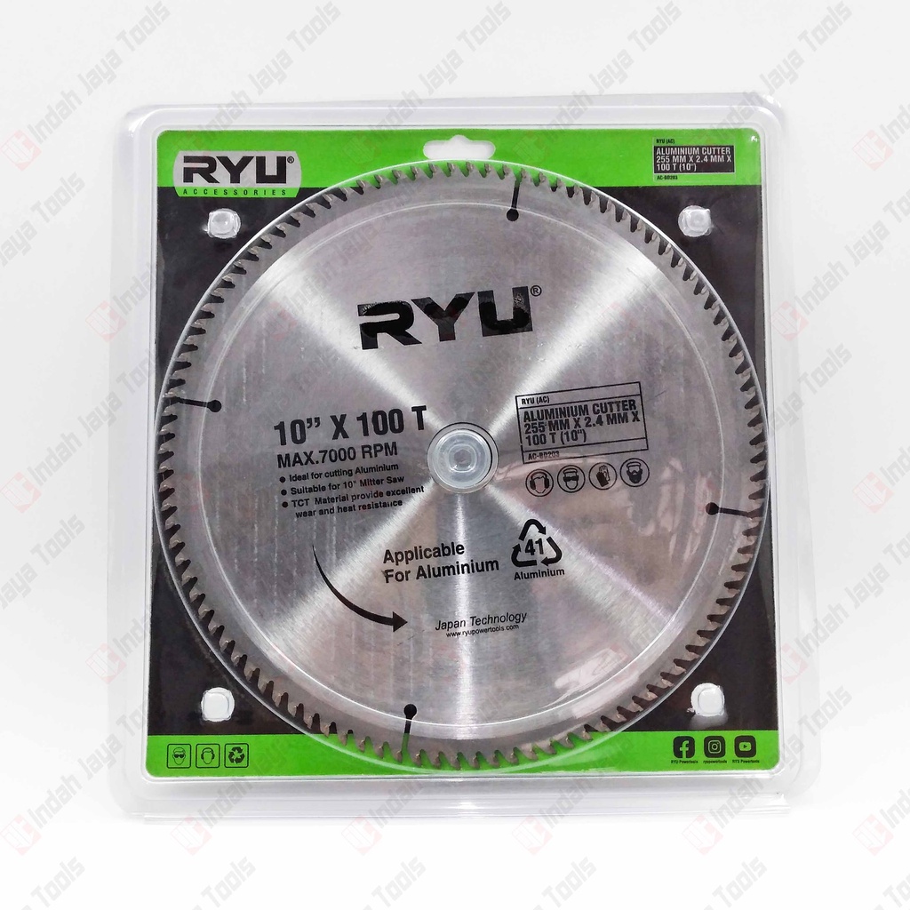 RYU 10 X 100T ALUMUNIUM Saw Blade Mata Pisau Potong Gergaji Kayu