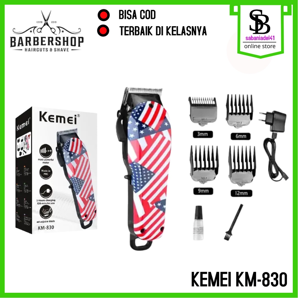 ALAT PANGKAS SALON KEMEI KM 830 831 Hair Clipper Cordless Alat Cukur Rambut CAS km830 km831 ORIGINAL
