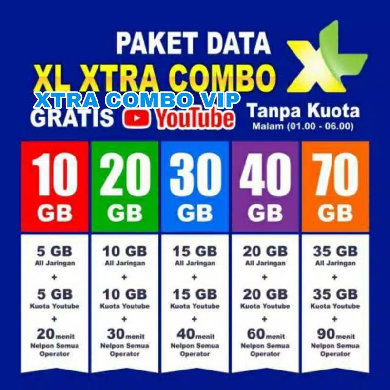 XL XTRA COMBO 5GB 10GB 15GB 20GB 35GB XTRA COMBO VIP 5GB vip 10GB vip 15GB vip35GB & XTRA COMBO Lite