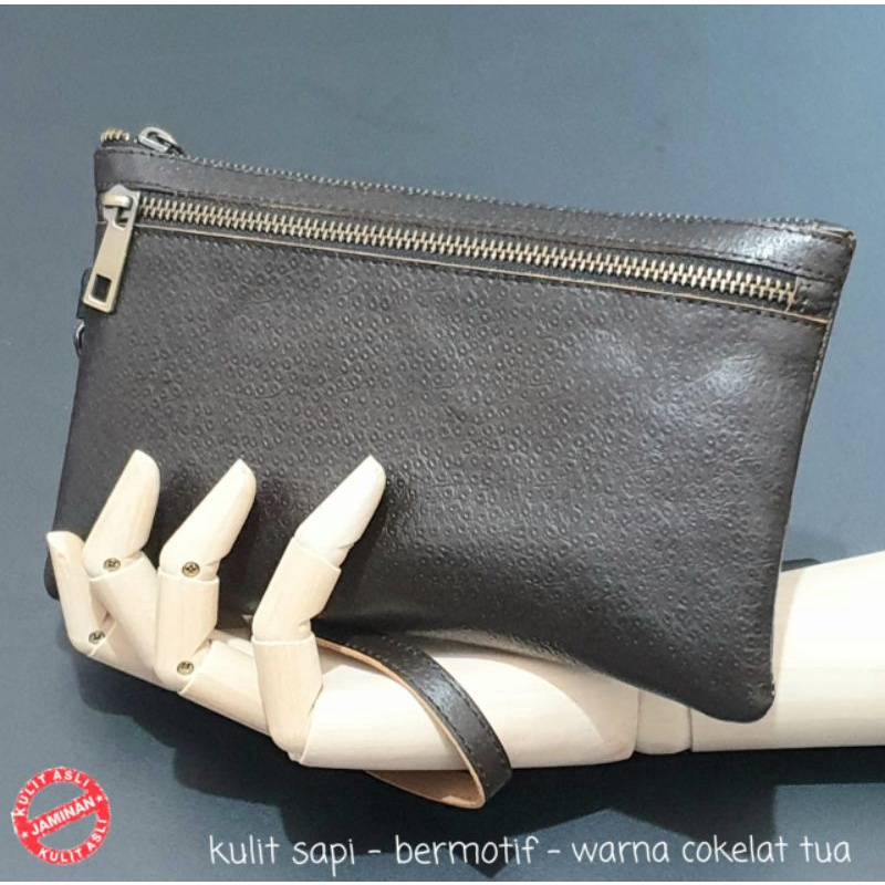 clutch pria wanita kulit asli