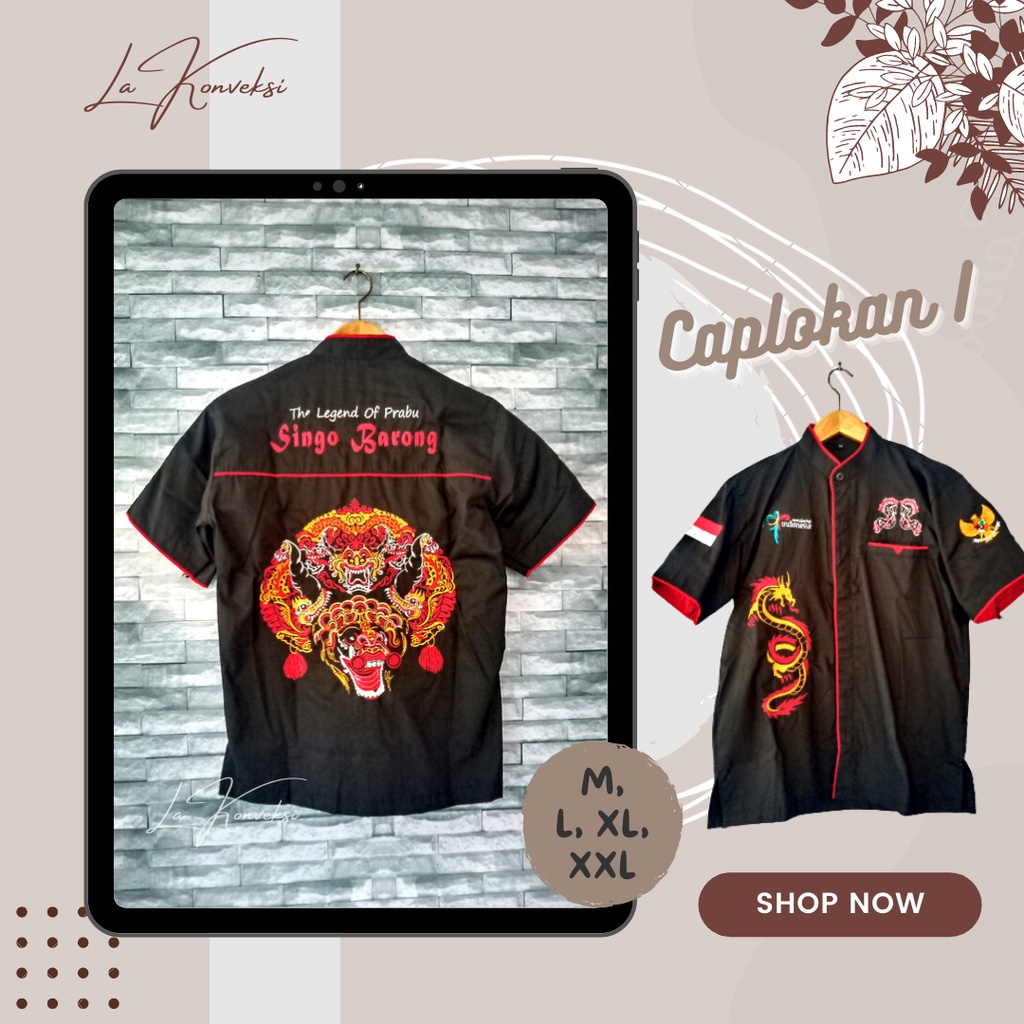 [012] BAJU REOG BORDIR MOTIF CAPLOKAN I / HEM / KEMEJA WAROK BUDAYA REOG PONOROGO | MURAH | KUALITAS